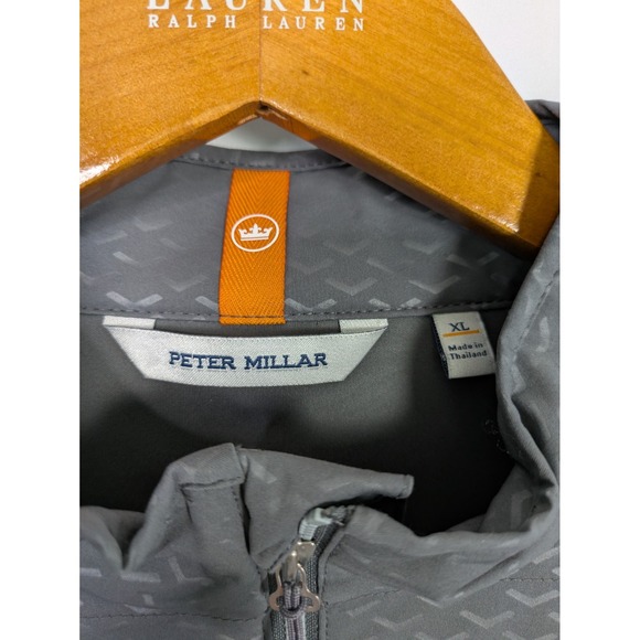 Peter Millar Jacket Men's XL Gray Iron Arrows Weld Elite Hybrid Half Zip - Picture 2 of 9